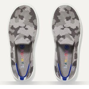 Rothy’s The Kid’s Sneaker Size 4 Camo Gray Youth Slip On Shoes Grey Washable